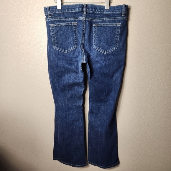 Lands End Dark Wash Mid Rise Bootcut Jeans-Size 14 - Picture 6 of 10